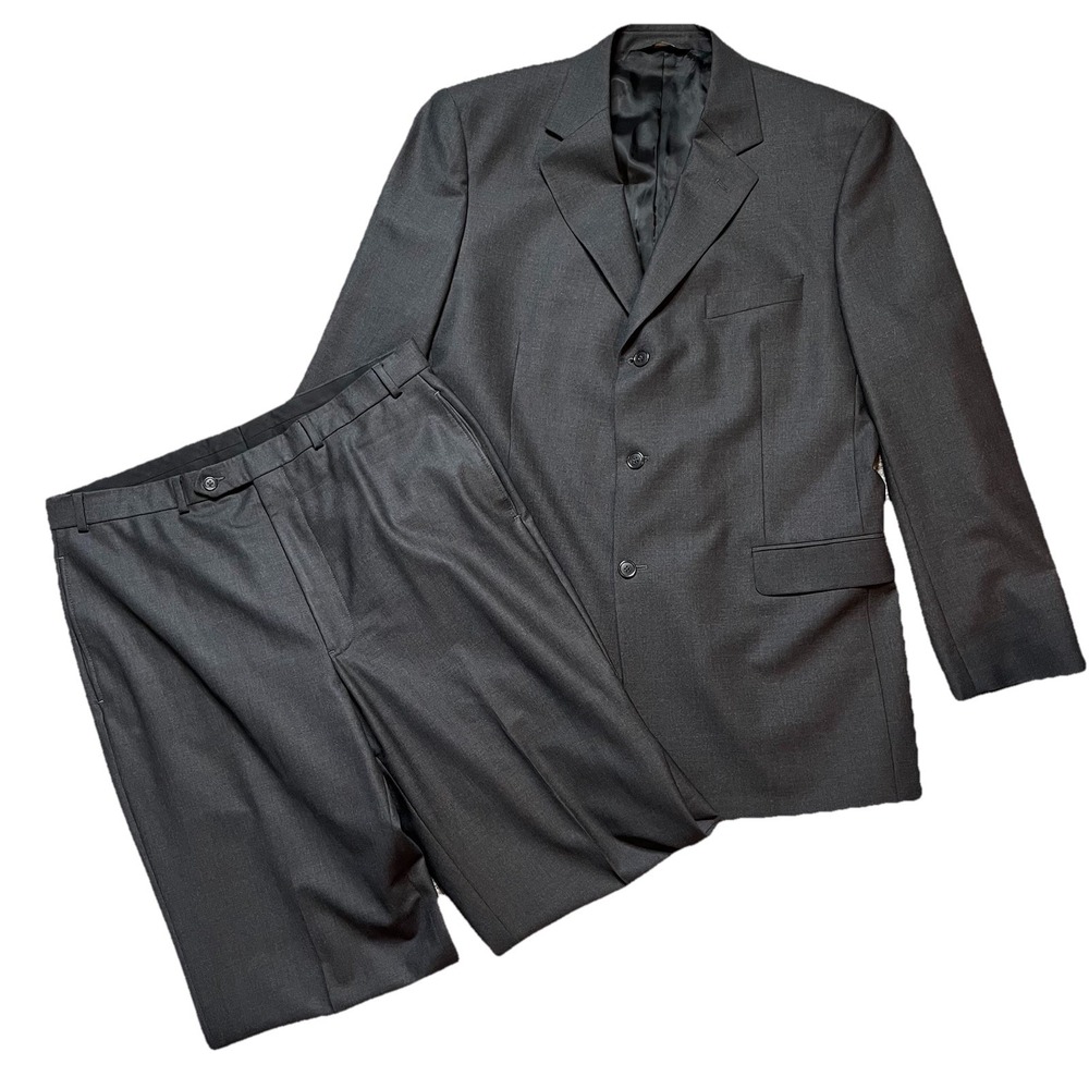Brooks Brothers Mens Classic fit Wool Suit Blazer 45 Charcoal Gray 36x32 Pant